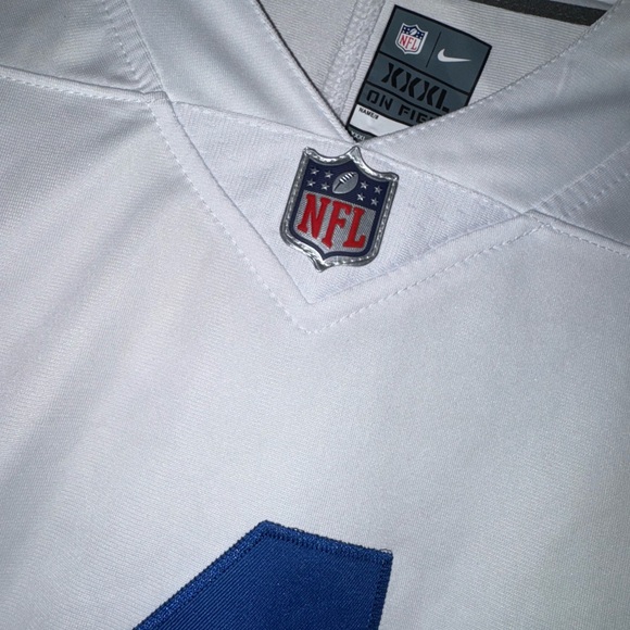 NFL Cowboys White and Blue Men's Jersey with Stripes - Picture 2 of 4